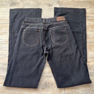 Vintage Y2K Bootcut Jeans Black Dark Wash Sz 25 26 X 32 Flare Early 2000s Coh